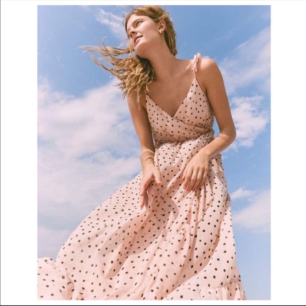 NWT Madewell polka dot ruffle romantic pastel dres